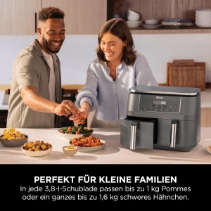 Friteuza cu aer cald Ninja DZ300EU, 7.6L, 6-in-1, gri metalic - Img 7