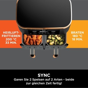 Friteuza cu aer cald Ninja Foodi MAX AF400EUCP, 9.5L, 2470W, CupruNegru - Img 4