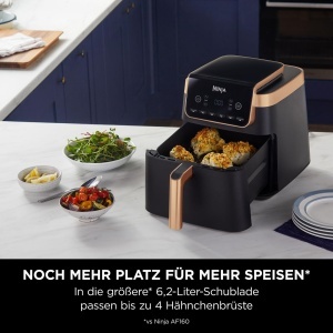 Friteuza cu aer cald Ninja MAX PRO AF180EUCP 62L NegruCupru Antiaderenta Economie de Energie - Img 4