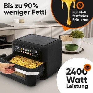 Friteuza cu aer cald ProfiCook PC FR 1313 H, 10L, 2400W, Touch-Display - Img 2