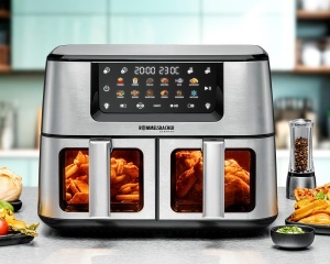 Friteuza cu aer cald Rommelsbacher FRH 2650, 2 cosuri de 5,5 litri, 12 programe - Img 2