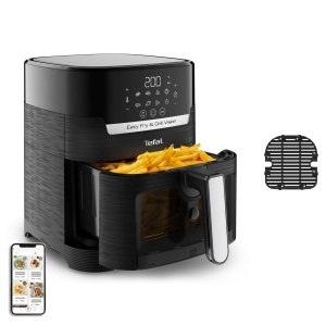 Friteuza cu aer cald si grill Tefal Easy Fry Grill Vision EY5068, 4.2L, 8 programe, Extra-Crisp, Touchscreen