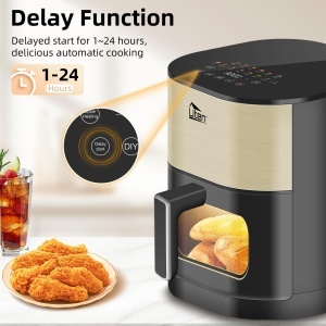 Friteuza cu aer cald Uten Dual Blaze 55L 14 programe ecran LED functie start intarziat - Img 5