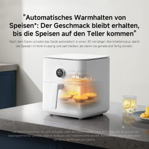 Friteuza cu aer cald Xiaomi 6.5L alba, capacitate mare, sanatoasa - Img 6