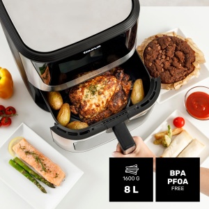Friteuza cu aer Taurus Air Fry Digital 360 XL, 2100 W, 8 L, 12 programe, ecran tactil, rezistenta dubla, metal interior, preincalzit, fara BPA si PFOA, Carte de retete online - Img 5