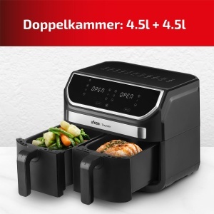 Friteuza cu aer Ufesa Thunder 2 camere, 11 programe, 9 litri, 2 compartimente mari de prajire, 2 zone de gatit independente, 1700W, control digital, acoperire antiaderenta, exclusiv - Img 7
