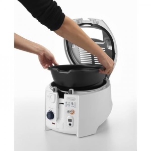 Friteuza cu ulei DeLonghi Roto-Fry F28533, 1800W, alba, sistem cu 50 mai putin ulei - Img 2