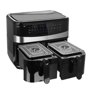 Friteuza digitala EMERIO 10L DOUBLE Air Fryer Prajirea cu aer cald fara ulei posibil 2x5L volum 12 programe fara BPA Functia SMART FINISH (ambele finisate in acelasi timp) AF-126672.4 - Img 3