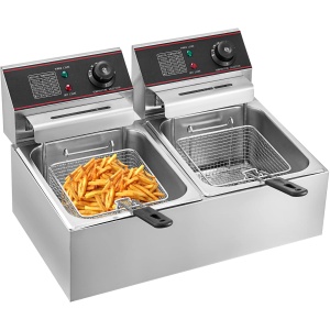 Friteuza electrica dubla VEVOR 5000W 12L din otel inoxidabil