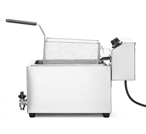 Friteuza HENDI, cu robinet de scurgere, friteuza, friteuza, reglabila pana la 190degC, zona rece, cu cos de prajit si capac, 10L, 400V, 6600W, 302x687x(H)375mm, otel inoxidabil - Img 3
