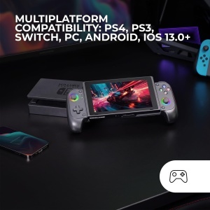 Gamepad Mars Gaming MGPX Bluetooth 50 RGB Neon Dual Vibration Negru - Img 5