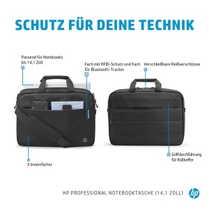 Geanta laptop HP Renew Business 141 inch RFID Trolley Negru - Img 6