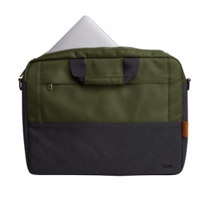 Geanta pentru laptop Trust Lisboa 16 inch, geanta de umar barbati femei cu curea de carucior, geanta din sticle PET reciclate, geanta de lucru pentru afaceri de calatorie MacBook notebook HP Dell Asus Lenovo - verde - Img 13