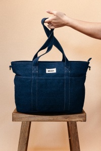 Geanta pentru scutece Beaba Madrid Modular 22L, 11 compartimente, denim - Img 3