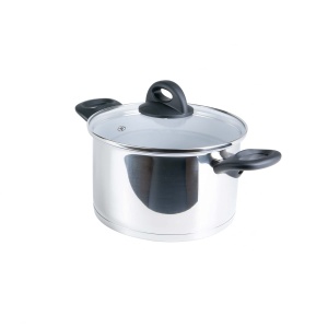 Genius Cerafit Steel Oala 20cm cu Capac din Sticla 35L Compatibila cu Inductie