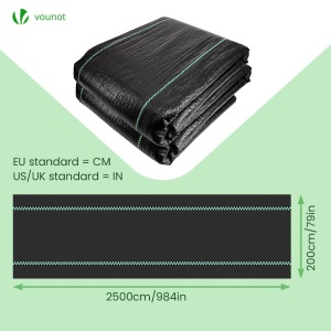 Geotextil VOUNOT 2x25m, Material Polypropylen 100gm, Rezistent la UV - Img 2