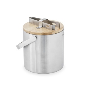 Gheata cu capac Lacor 65514, inox, 1.3L, cu capac din bambus