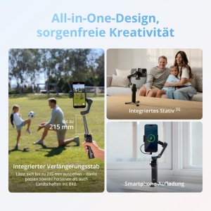 Gimbal pentru smartphone DJI Osmo Mobile 8 cu tracking avansat, 360 rotatie, 10 ore autonomie - Img 6