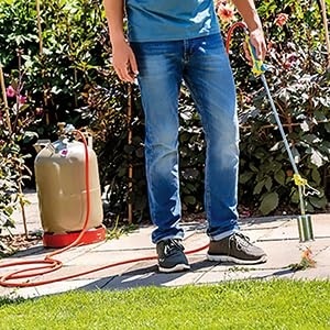 GLORIA Thermoflamm bio Professional PLUS - Arzator de buruieni cu gaz si arzator cu flacara cu furtun de 5 m | Ucigas de buruieni fara substante chimice | Pentru gradina, pasarela si trotuar | Confortabil fara a te apleca | Flacara de 1000 degC - Img 5
