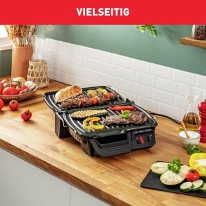 Gratar de contact Tefal GC3060 3 in 1 | cu functie de coacere | Suprafata dubla a gratarului atunci cand este desfasurata ca gratar de masa/gratar | Sandwich, friptura, panini | termostat reglabil | acoperit antiaderent | Gri - Img 2