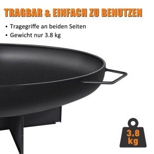 Gratar de exterior Hychika, 60 cm, metal, pentru camping si gradina - Img 3