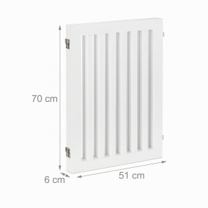 Gratar de protectie pentru caini Relaxdays, 70 x 154 cm, alb, MDF, pliabil - Img 5