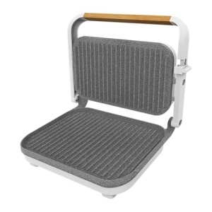 Gratar electric Cecotec RockNGrill 1300 Wood, 1300W, alb, maner din lemn - Img 2