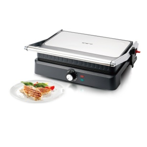 Gratar electric EMERIO CG-130859, 2200W, suprafata antiaderenta 34x24cm, deschidere 180, inox - Img 5