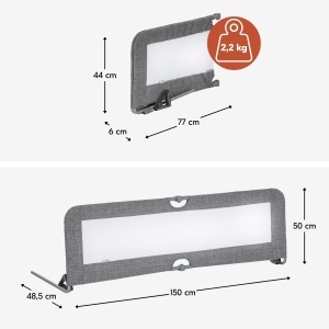 Gratar electric Hauck Sleep N Safe Plus XL, 150 x 50 x 44 cm, Faltabil, Melange Grey - Img 3
