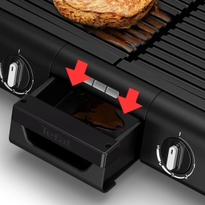 Gratar electric Tefal BBQ Family TG800N10 2400W 2 suprafete independente negruargintiu - Img 5