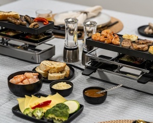 Gratar Raclette Rommelsbacher RC 1600 8 persoane antiaderent argintiu - Img 4