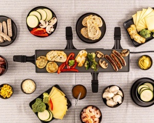 Gratar Raclette Rommelsbacher RC 800 4 persoane extensibil 730 W argintiu - Img 3