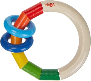 Greifling din lemn HABA 1001121001, jucarie motricitate, design colorat - Img 2