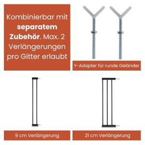 Grilaj de siguranta pentru copii Hauck Clear Step, autoinchidere, 75-80 cm, negru - Img 6