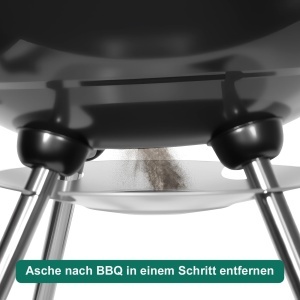 Grill cu Carbune HYCHIKA Kugelgrill 47cm, Compact, Mobil, cu Roti - Img 7