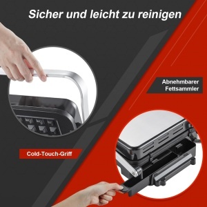 Grill Electric AMZCHEF XXL 2000W 4-in-1 cu Placi Intercambiabile - Img 5