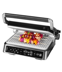 Grill electric Genius Chef, inox, 6 accesorii, 10 functii automate