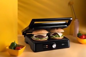 Grill electric Jata JEGR1913 cu 2 plite, 29 x 24 cm, temperatura reglabila - Img 5