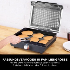 Grill electric Ninja Sizzle GR101EU, 260C, antiaderent, gri - Img 6