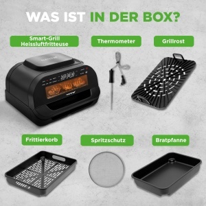 Grill electric NutriChef cu friteuza cu aer cald, 6L, negru, 7 functii - Img 8