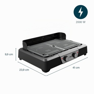 Grill Electric Princess 112254 - 2000W, 43x27 cm, Negru - Img 2