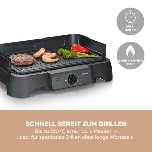 Grill electric Severin PG 8595, 2000W, 39x23cm, negru - Img 6