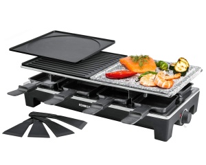 Grill Raclette ROMMELSBACHER RCS, 1350W, 8 Pfannchen, NegruInox