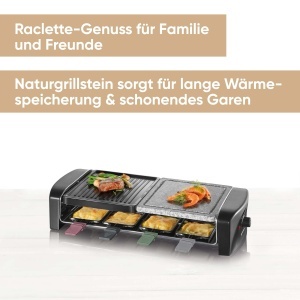Grill Raclette SEVERIN RG 9645, 1400 W, 8 persoane, negru - Img 3