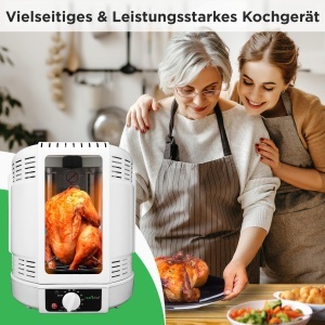 Grill vertical NutriChef 700W Mini-Backofen Rotisserie Alb Compact si Usor de Curatat - Img 7