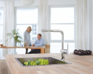 GROHE Minta Robinet de bucatarie robinet de bucatarie cu dus extensibil gama practica de pivotare la 360deg economisire a apei datorita limitarii cant - Img 4
