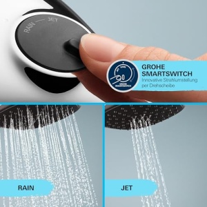 GROHE Vitalio 110 - Set de sine de dus - 14l pe min (2 tipuri de pulverizare, bara de dus 60cm, lipici sau burghiu), rotund, cromat, 26951001 - Img 8