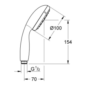 Grohe Vitalio Go 100, dus si sisteme de dus - dus de mana, tip 1 pulverizare, crom, 26189000 - Img 4