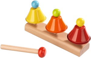 HABA 7731 Glockenspiel pentru Copii cu Clopote Metalice si Baza din Lemn