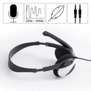 Hama HS-P100 Headset PC Ultra Usor Negru Microfon Flexibil Stereo - Img 2